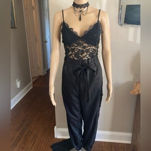 Sexy Jumpsuit, Black Lace and Cargo Style Pants